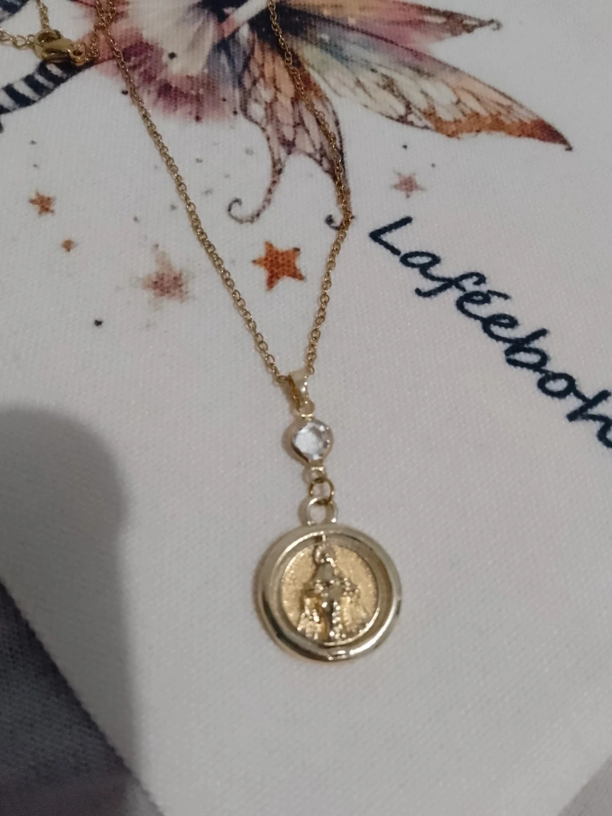 Collier saint Benoît pierre de cristal de roche – photo 3